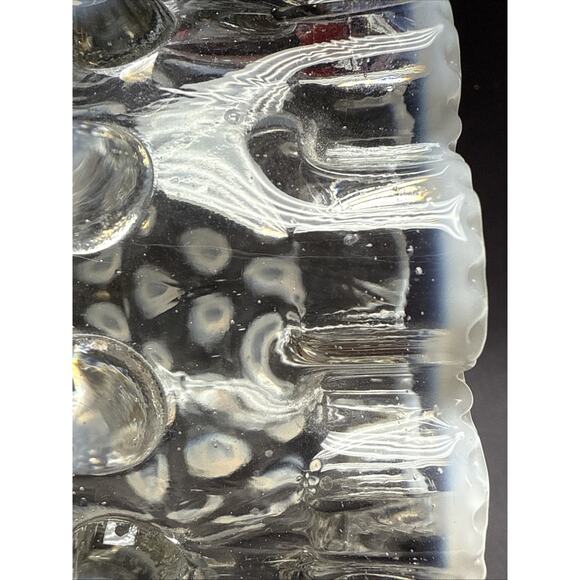 Eapg Elson Glass Opalescent Dewdrop Spooner Footed Ruffled Edge Hobnail White - Picture 8 of 12